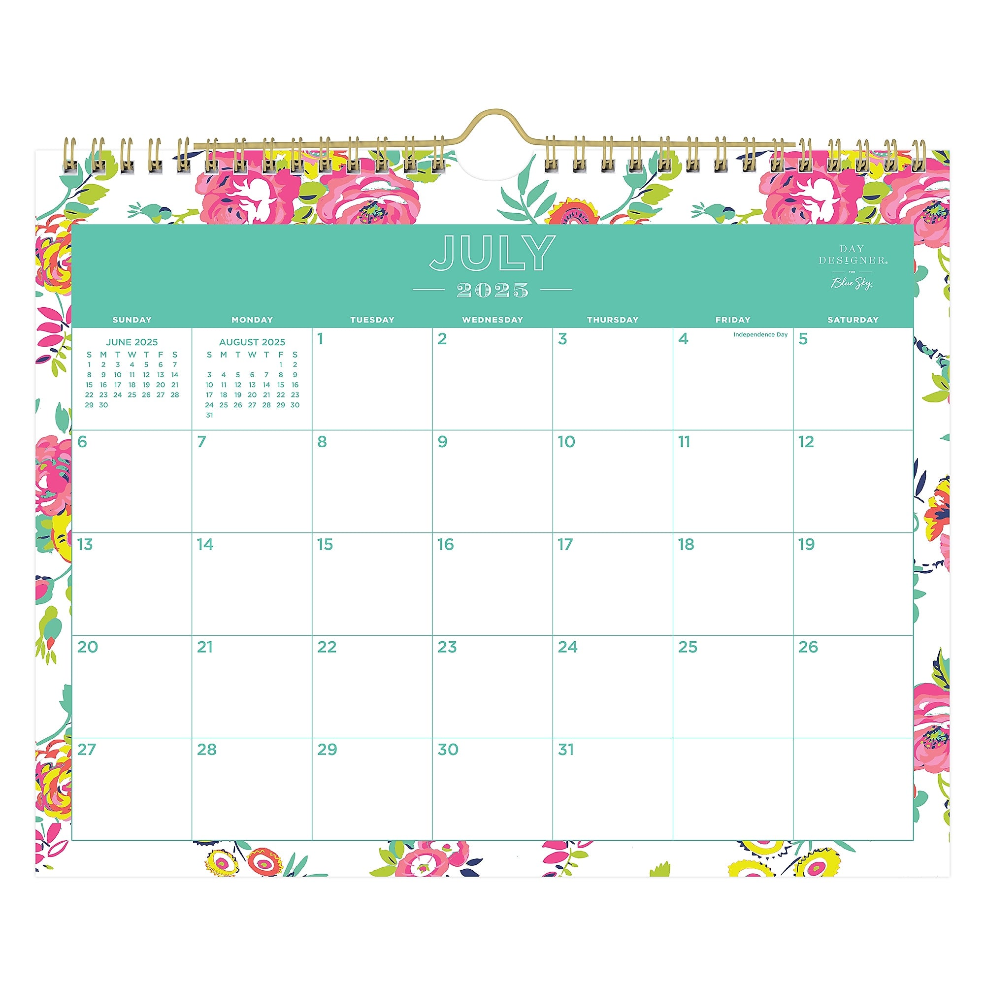 2025-2026 Day Designer for Blue Sky Peyton White 8.75" x 11" Academic Monthly Wall Calendar, Reversible (107936-A26)