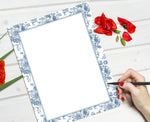 Great Papers Blue Toile Floral Everyday Letterhead, Multicolored, 50 Sheets/Pack (2025010)