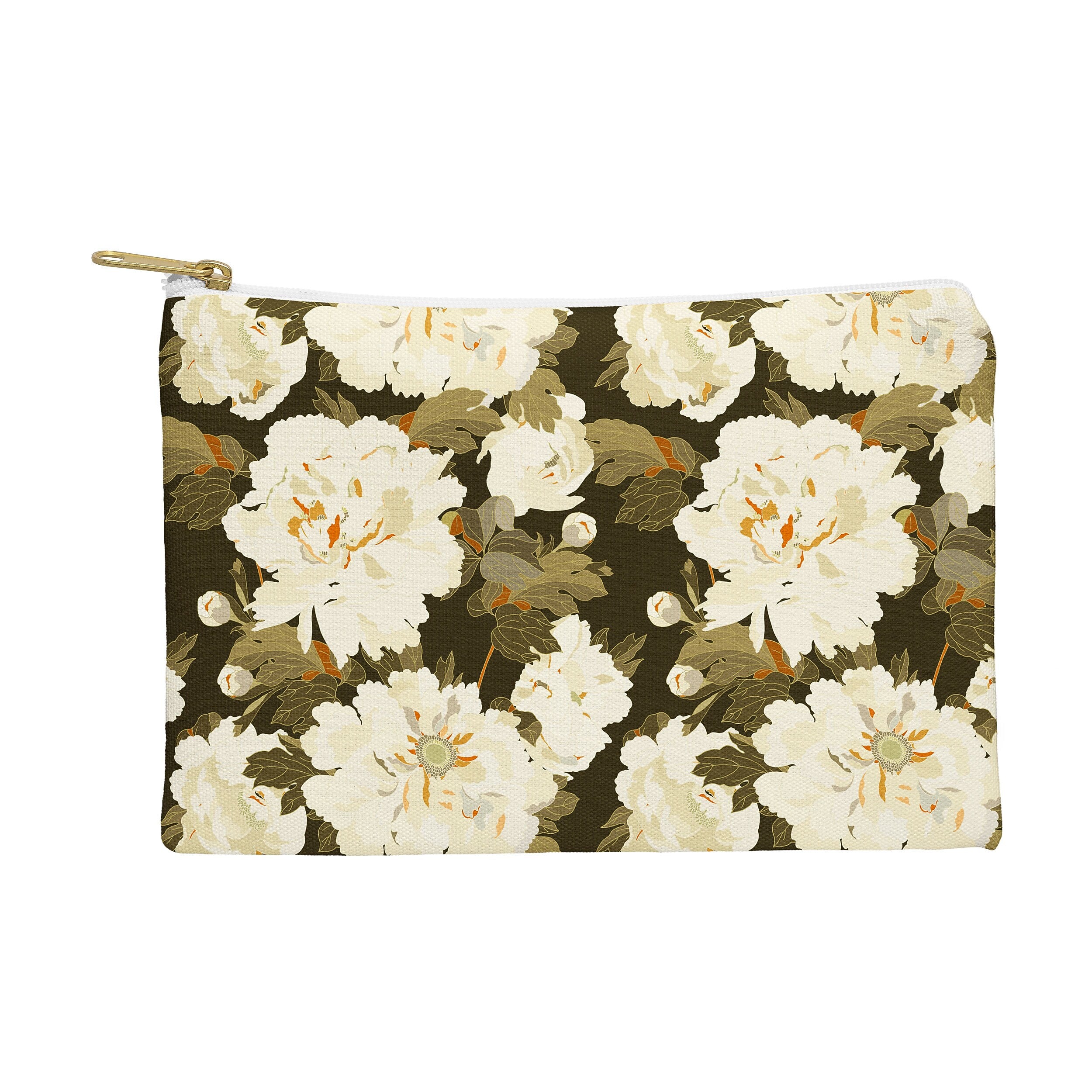 DENY Designs Peonies 8.5" Polyester Travel Pouch, Water Resistant, Multicolored (88039-WPOFSM)