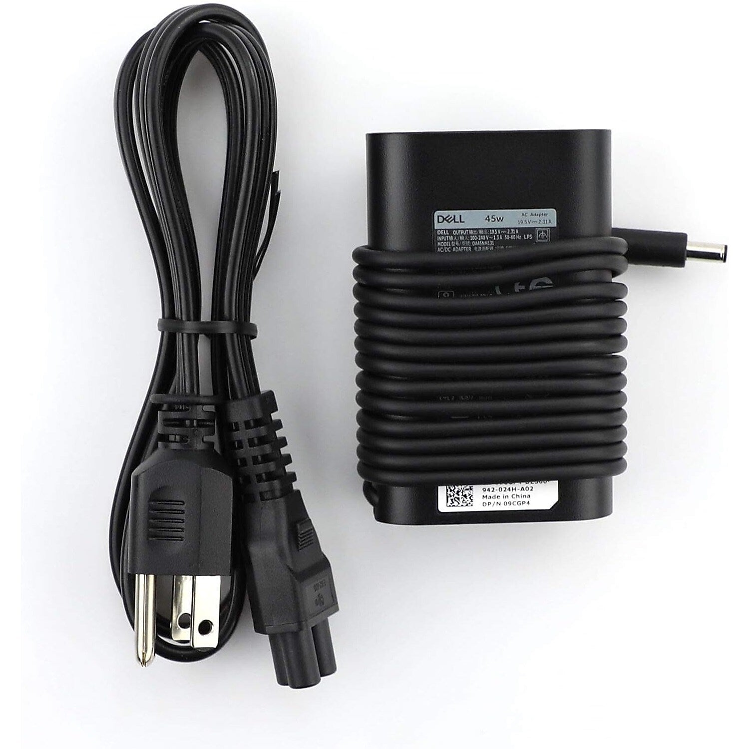 Dell 45W Slim AC Adapter for Dell Inspiron, Latitude, XPS and Vostro Laptop, Black (CDF57)