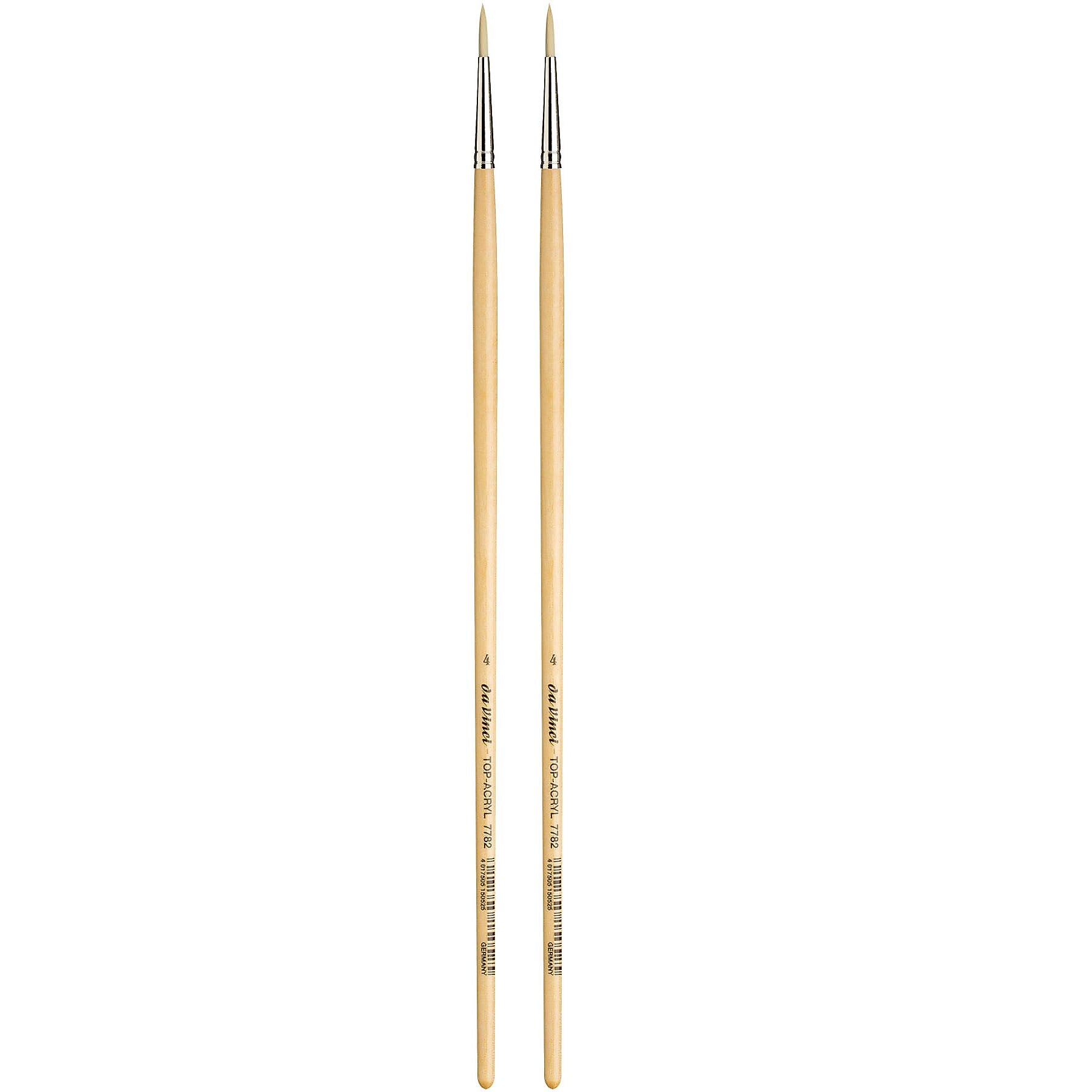 da Vinci TOP-ACRYL Oil and Acrylic Synthetic Bristle White Round Brush, 2 Brushes/Pack (DVXVA77824-2)