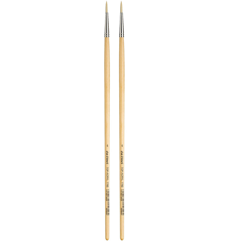 da Vinci TOP-ACRYL Oil and Acrylic Synthetic Bristle White Round Brush, 2 Brushes/Pack (DVXVA77824-2)