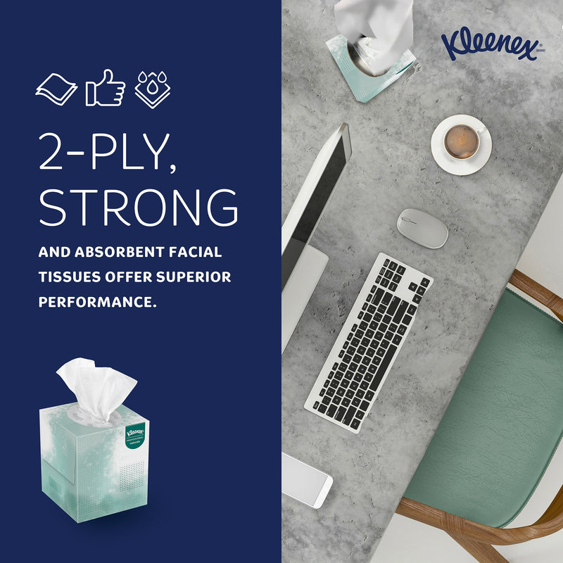 Kleenex Professional Naturals Cube Facial Tissue, 2-ply, White, 90 Tissues/Box, 36 Boxes/Case (21272)