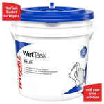 WypAll WetTask HDPE Wiping System Bucket, Blue/White, 4 Buckets/Carton (51677)