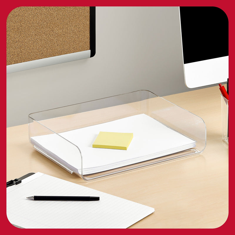 TRU RED™ Side Load Stackable Plastic Letter Tray, Clear, 6/Pack (TR61976)
