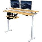 VersaDesk PowerLift Split-Level 72"W Electric Rectangular Adjustable Standing Desk, Maple/White (PL2SD7230-WM)