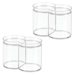 iDESIGN Stackable Plastic Dual Canister with Lid, Clear, 2/Pack (28209M2)