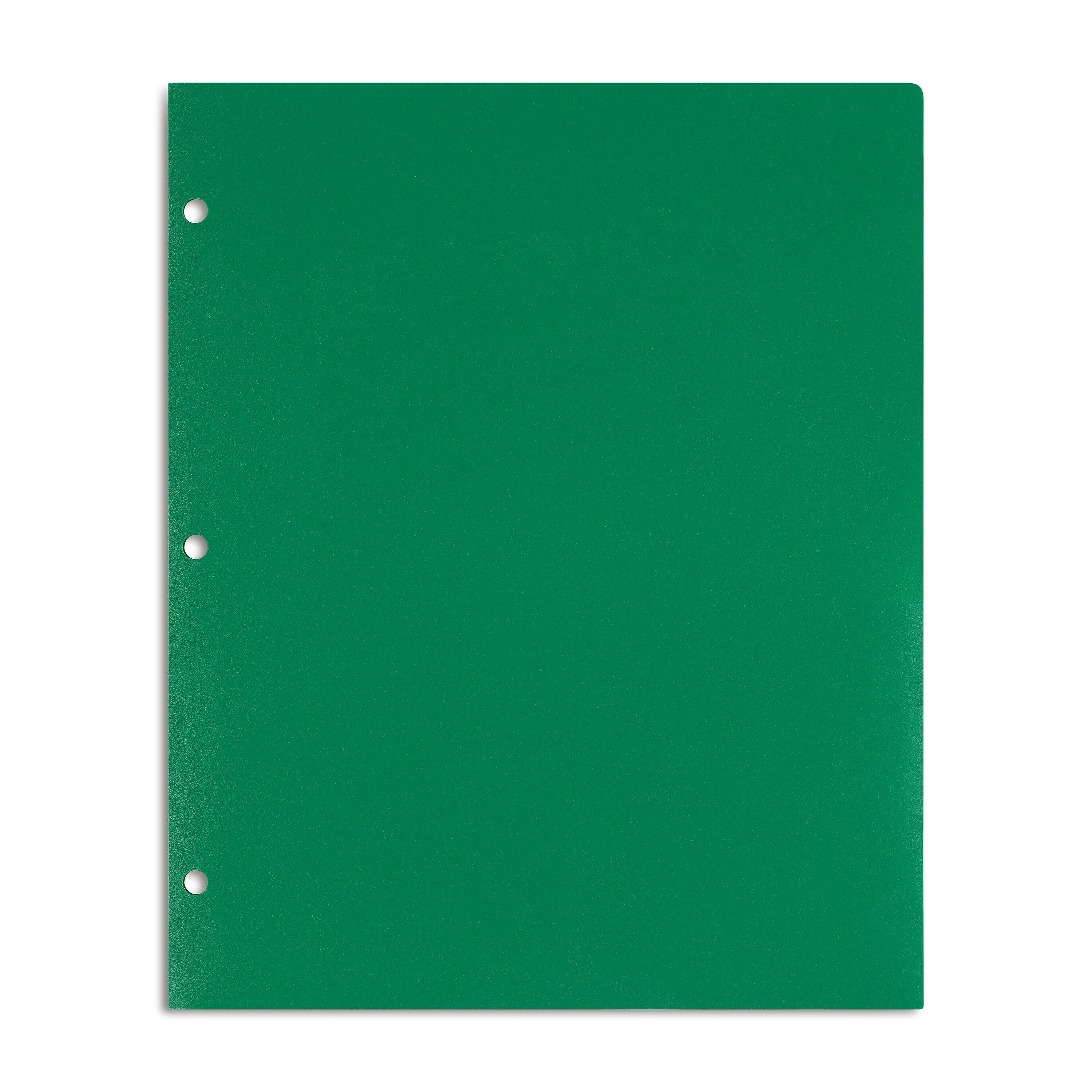 Staples 3-Hole Punched 2-Pocket Plastic Portfolio Folder, Green (ST52806-CC)