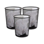 Mind Reader Metal Mesh Trash Can Without Lid, 4.5 Gallon, Black, 3/Pack (3CGARB-BLK)