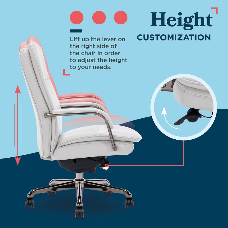 La-Z-Boy Opus Ergonomic Bonded Leather Swivel Executive Chair, Gray and Graphite (CCHR10015B)