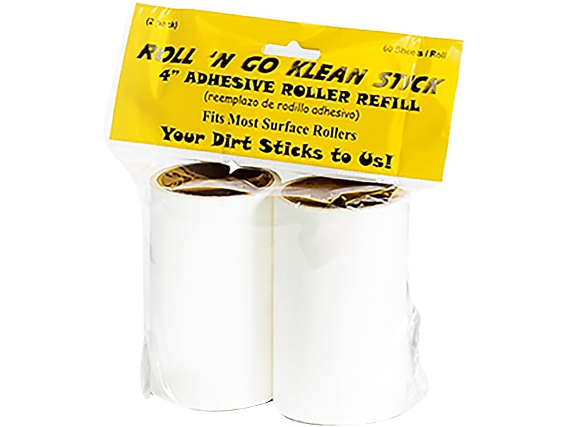 Roll 'N Go Klean Stick Mini Lint Roller Refill, White, 60 Sheets/Roll, 2 Rolls/Pack, 6 Packs/Box (ADR-REFILL-4)