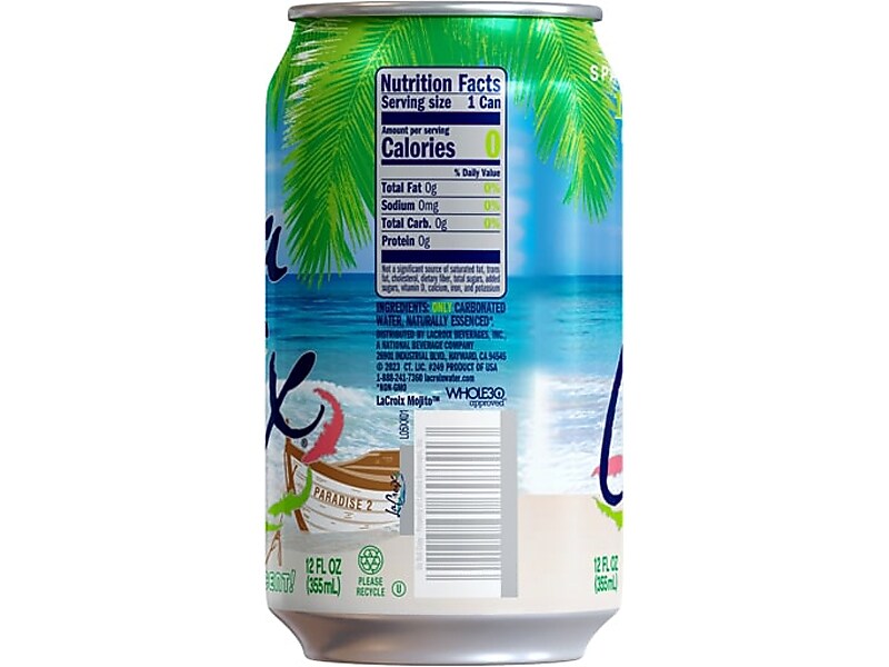 Lacroix Mojito Flavored Sparkling Water, 12 oz., 24/Carton (15021-844)