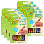 Crayola Washable Tripod Grip Triangular Crayons, Assorted Colors, 8/Pack, 8 Packs/Bundle (BIN811460-8)