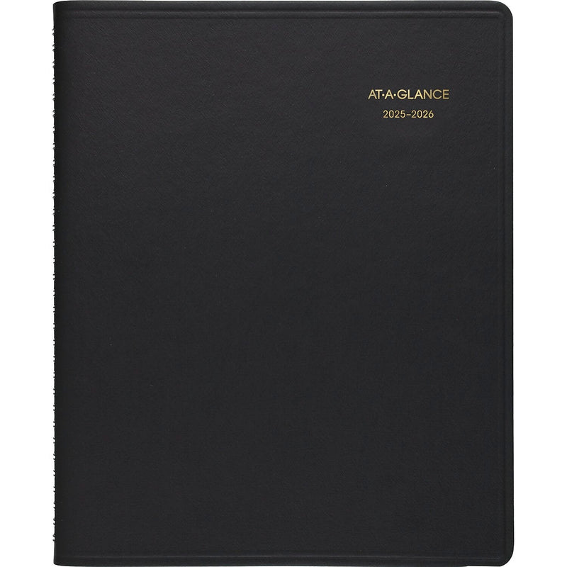 2025-2026 AT-A-GLANCE 9" x 11" Academic Year Monthly Planner, Faux Leather Cover, Black (70-074-05-26)