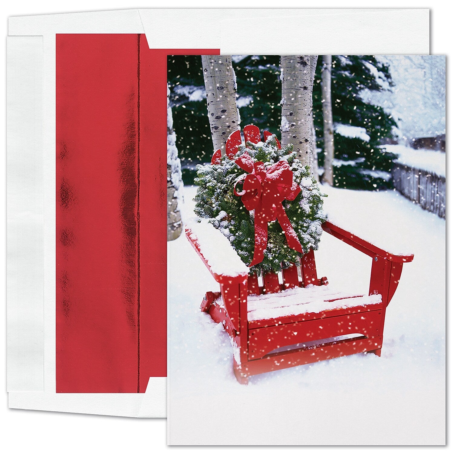 "Sitting Pretty" Holiday Card w/ Red Lined White Envelope, 100/BX