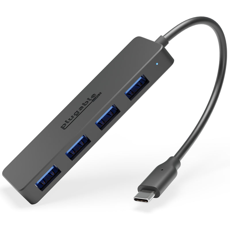 Plugable USB C to USB Adapter Hub, 4 Port USB 3.0 Hub, USB Splitter for Laptop