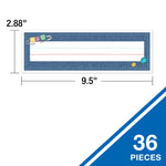 Carson-Dellosa Crafty and Cool School Name Plates, 9.5" x 2.875", 36/Pack (122160)
