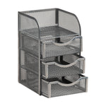 Mind Reader 4-Compartment Metal Desk Organizer, Silver (MESHMINI-SIL)