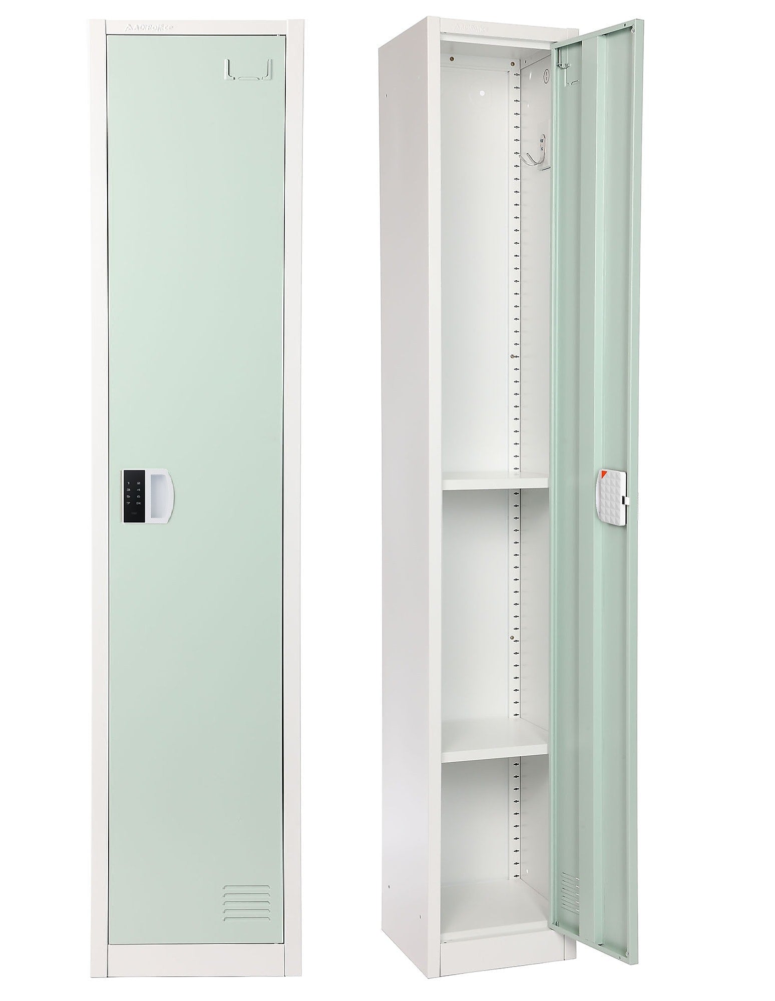 AdirOffice 72"H Single Tier Misty Green Storage Locker (ADI629-201-MGRN-DL)