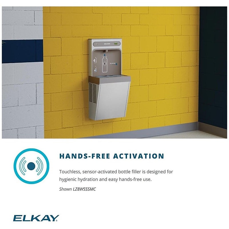 Elkay EZH2O 8GPH Surface Mounted Hands Free Bottle Filling Station, Stainless Steel (LZ8WSSSMC)