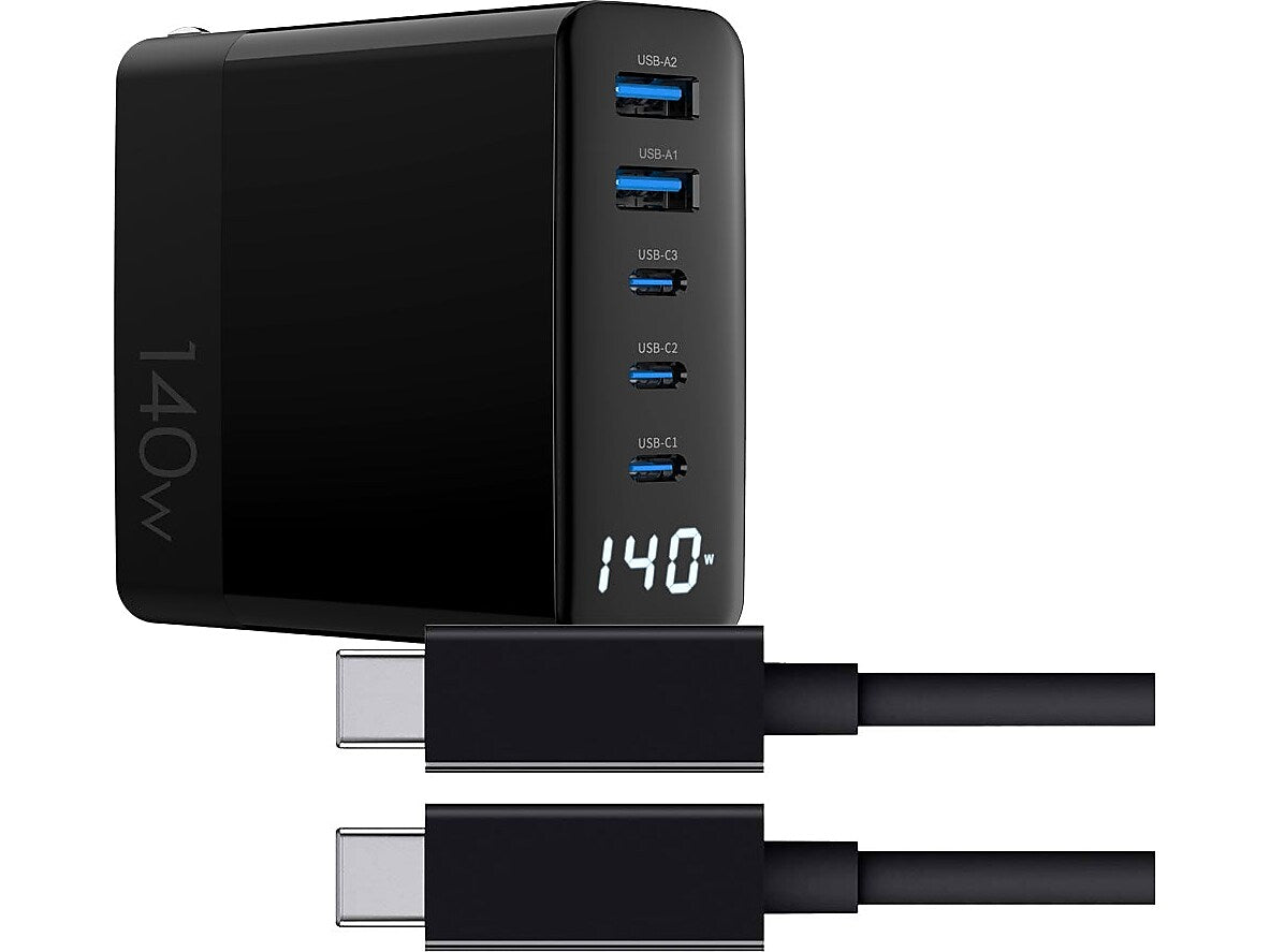 4XEM 140W USB-C to USB-C GaN Charging Kit for USB-C Devices, Black (4X140WCHRGKIT10B)
