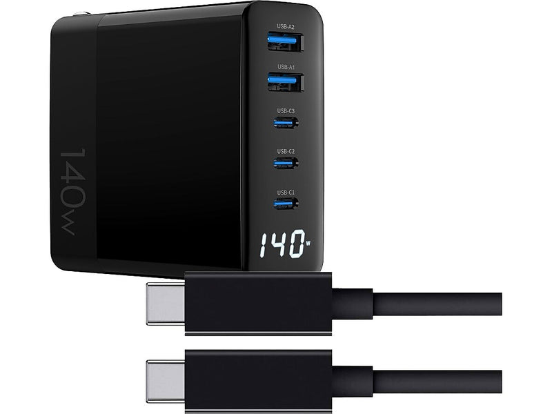 4XEM 140W USB-C to USB-C GaN Charging Kit for USB-C Devices, Black (4X140WCHRGKIT10B)