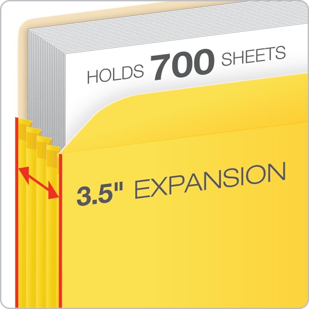 Pendaflex Color File Pocket, 3.5" Expansion, Letter Size, Yellow (1524E YEL)