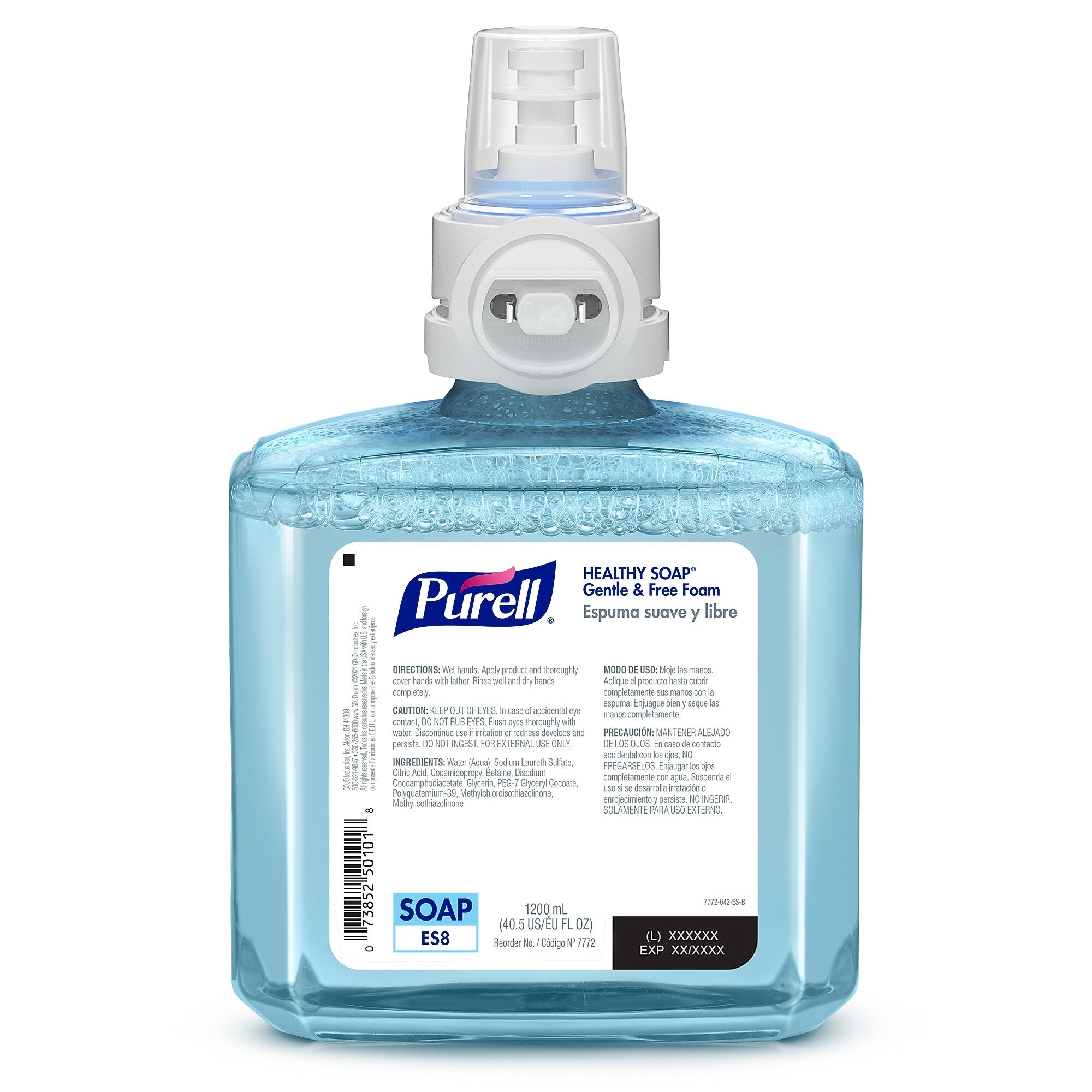 PURELL HEALTHY SOAP Foaming Hand Soap Refill for ES8 Dispenser, 1200 ml, 2/Carton (7772-02)