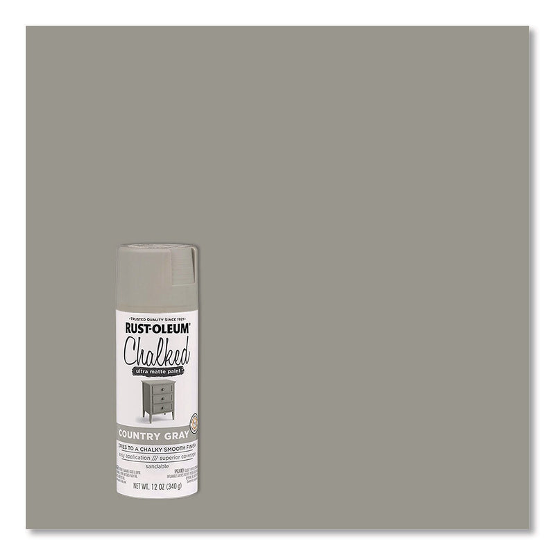 Rust-Oleum Chalked Paint, Country Gray, 12 oz., 6/Carton (302593)