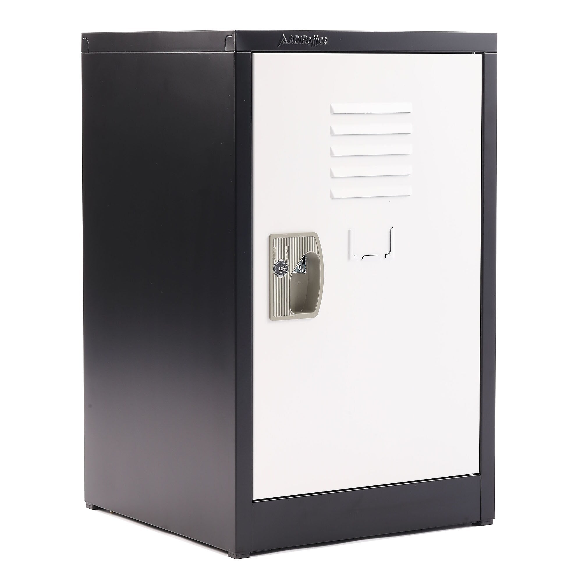 AdirOffice 24" Single Tier Black and White Storage Locker (ADI629-02-B-W)