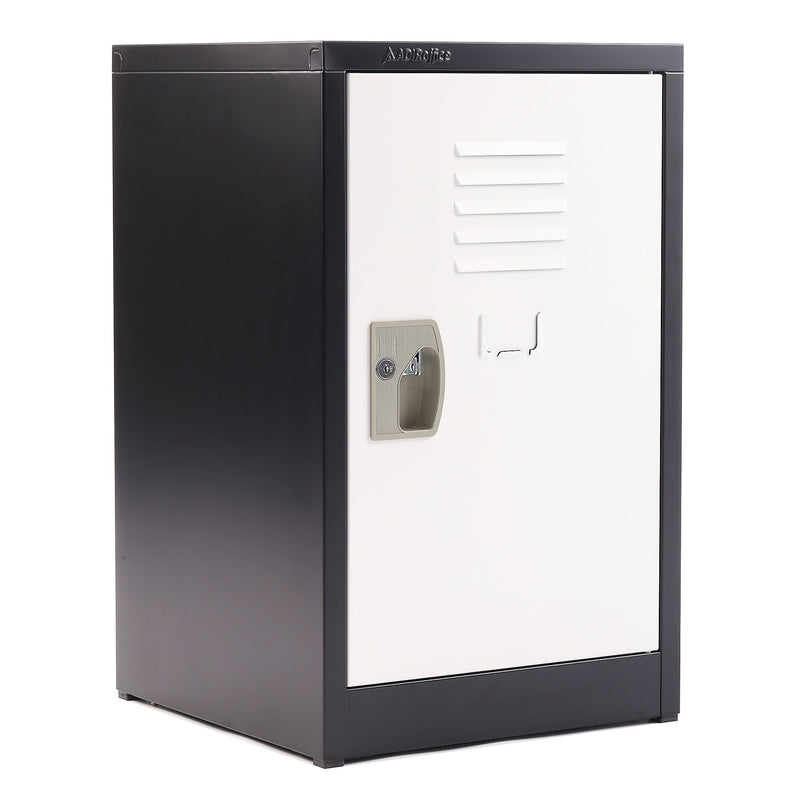 AdirOffice 24" Single Tier Black and White Storage Locker (ADI629-02-B-W)