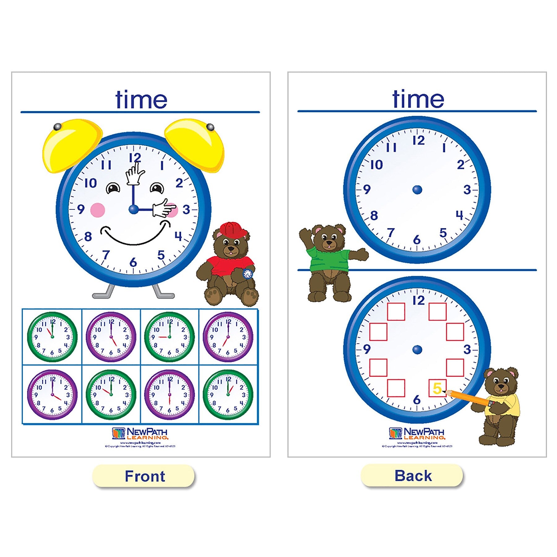 NewPath Learning Time & Money Bulletin Board Charts, English Edition, 12" x 18", 6/Set (NP-930225)