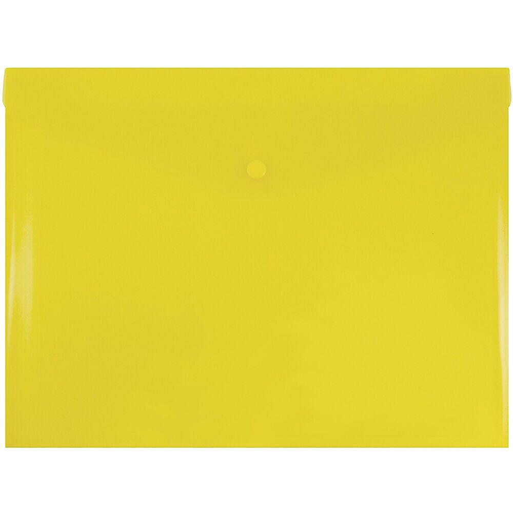JAM Paper Premium Plastic Document File, Letter, Yellow, 3/Pack (218S0YEX3)