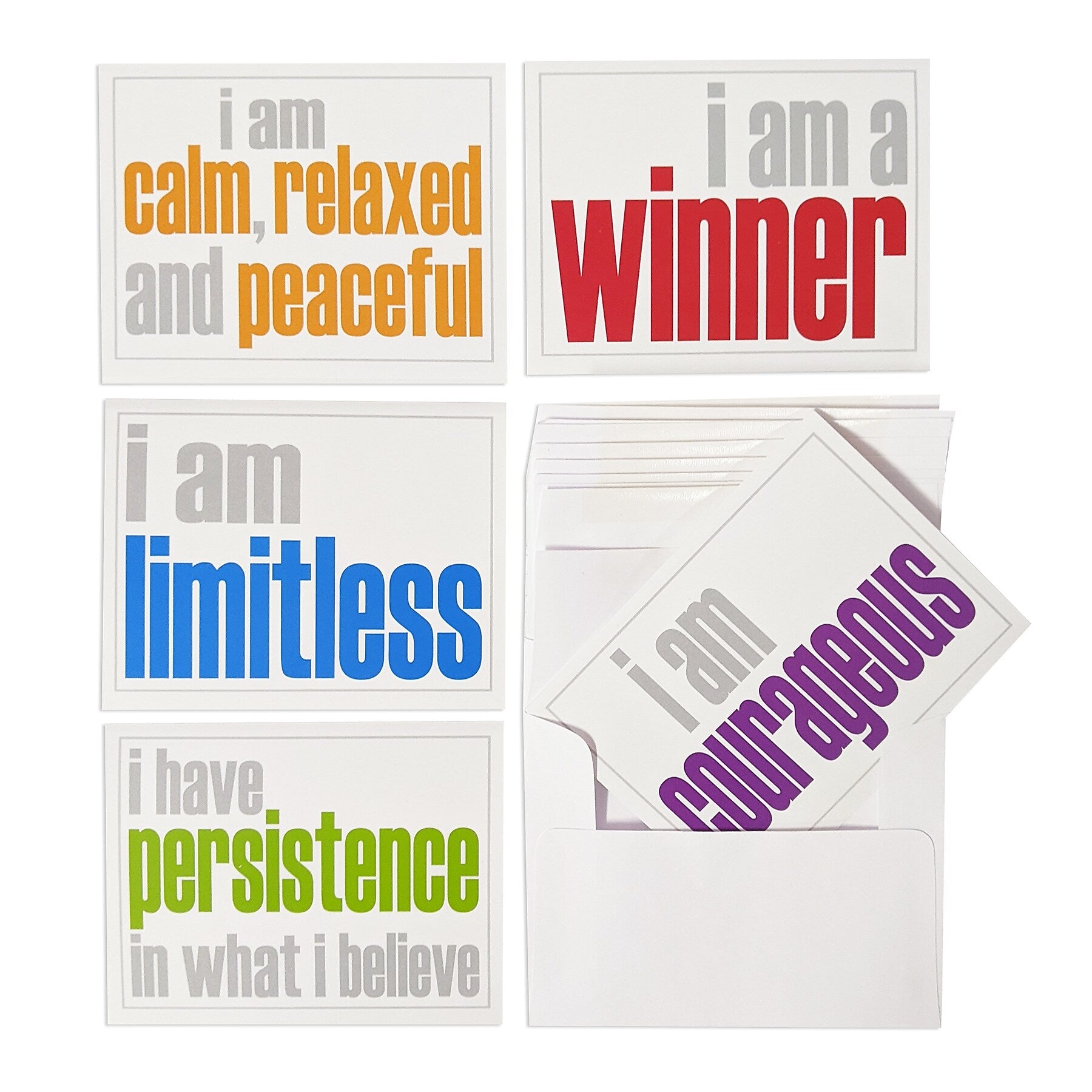 Inspired Minds Hopefulness Booster Uncoated Blank Card, Multicolored, 10 Cards/Pack, 2/Bundle (ISM52354NC-2)