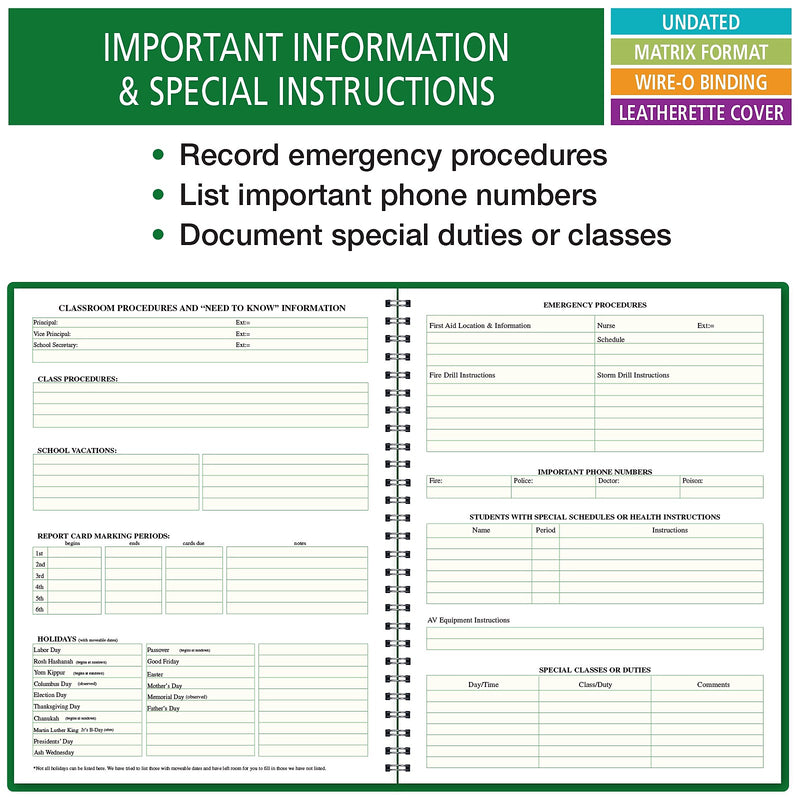 ELAN Undated Combination Plan and Record Book, 8.5" x 11", 30/Pack (PR7-10-CP)
