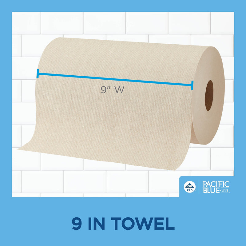 Pacific Blue Ultra Hardwound Paper Towels, 1-Ply, 6 Rolls/Carton (26611)