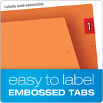 Pendaflex Recycled Heavy Duty End Tab File Folder, Straight Cut, Letter Size, Orange, 100/Box (H110DOR)