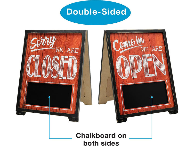 Excello Global Products Open/Closed Outdoor A-Frame Sidewalk Sign, 13" x 17", Multicolor (EGP-HD-0209)