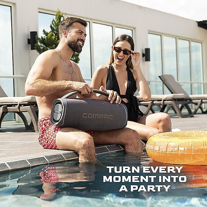 Compaq CMQ 200W Bluetooth Speaker with Microphone, Gray (CMQ200W)