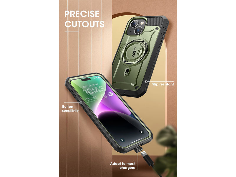 SupCase Unicorn Beetle PRO MAG Rugged Case for iPhone 15, Dark Green (SUP-iPhone2023-6.1-MagPro-SP-Guldan)