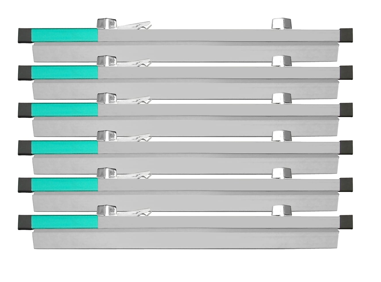 AdirOffice Hanging Clamp Document Holder, 18", Horizontal, Silver Aluminum, 12/Pack (ADI6016--2)