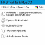 HP Smart Tank Plus 651 Wireless Color All-in-One Ink Tank, Print, Scan, Copy, 2 Years of Ink Included (7XV38A)