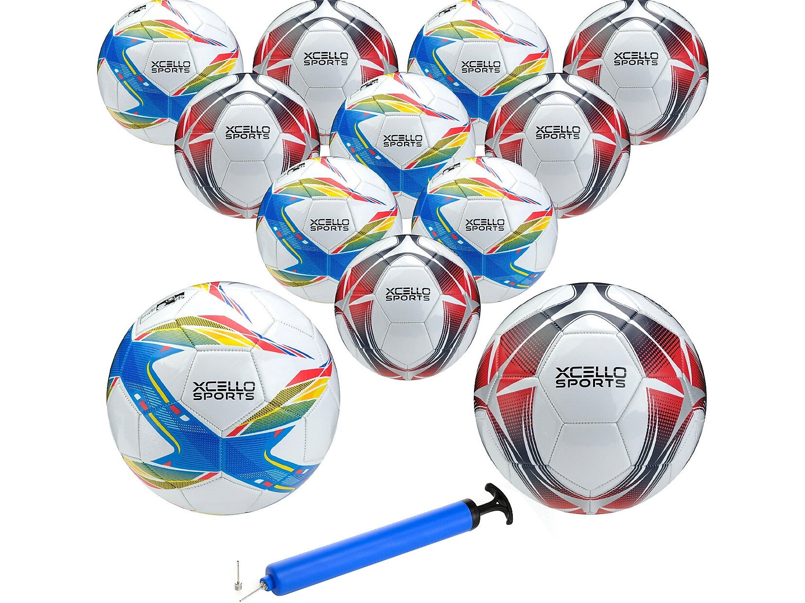 Xcello Sports Size 4 Soccer Balls, Assorted Colors, 12/Pack (XS-SB-S4-12-ASST)