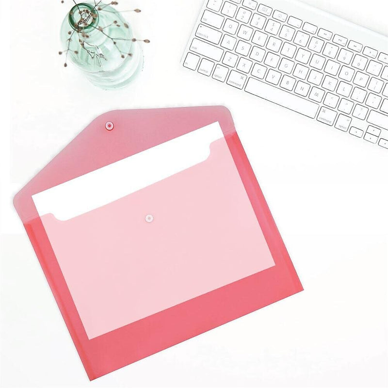 JAM Paper Premium Plastic Document File, Letter, Red, 3/Pack (218S0REX3)