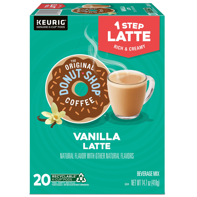 The Original Donut Shop One Step Vanilla Latte Coffee Keurig® K-Cup® Pods, Light Roast, 20/Box (381779)