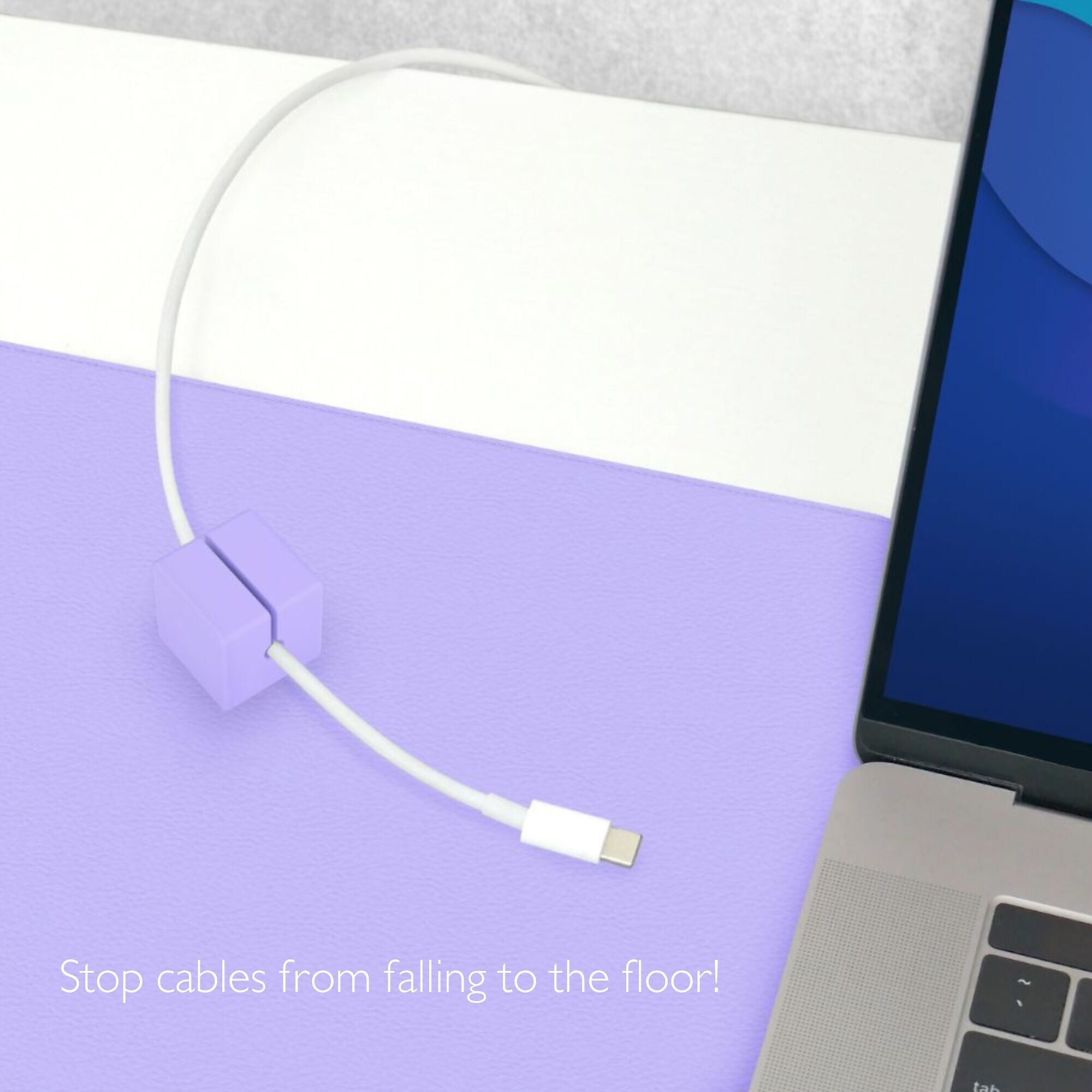 Function101 Cable Blocks, Magnetic Cable Organizers, Purple, 3/Pack (F101-CBXP3)
