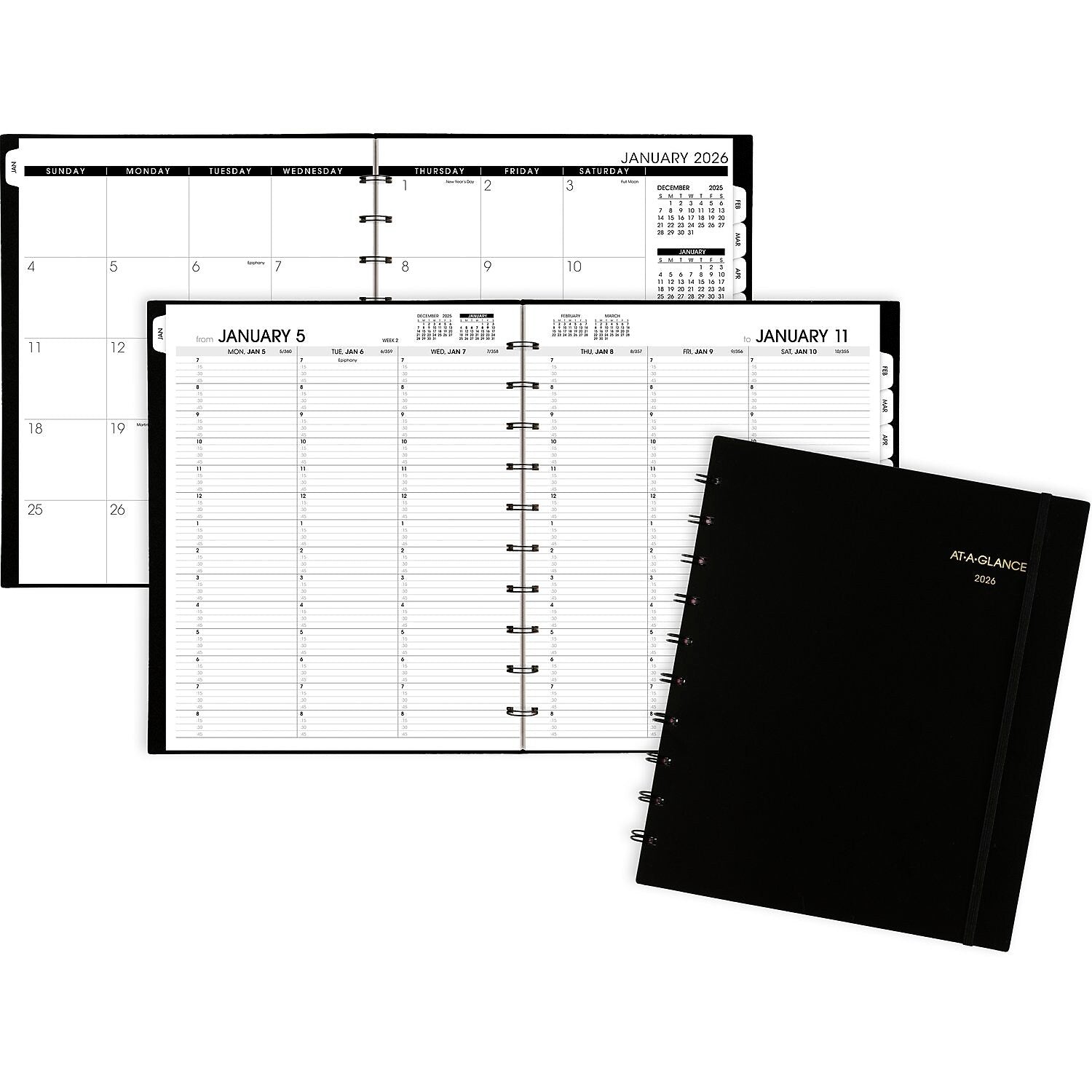 2026 AT-A-GLANCE Move-a-Page 8.75" x 11" Weekly & Monthly Appointment Book, Poly Cover, Black (70-950E-05-26)