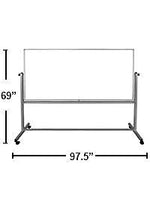 Luxor Double Sided Magnetic Painted Steel Mobile Dry Erase Whiteboard, 90"W x 40"H (DEMW003)