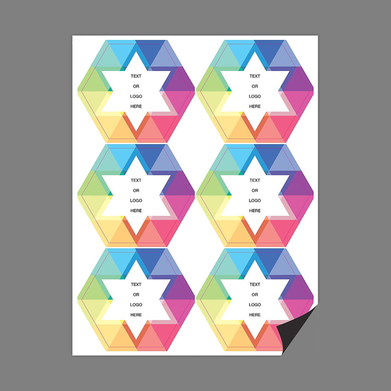 Full Color Magnetic Sign, Hexagon, Vertical, 6 Pieces