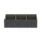 Household Essentials 3-Compartment Drawer Organizers, Graphite Linen, 2/Pack (7574-1)